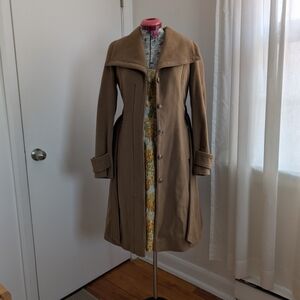 Le Chateau Italian Fabric Coat in Tan